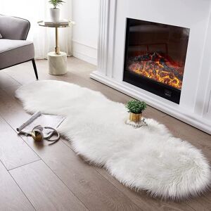 Jxloulan Soft Faux Fur Sheepskin Rug White 60x160 Cm, Fluffy Area Rug Machine Washable, Jxloulan Soft Faux Fur Sheepskin Rug White 60x160 Cm, Fluffy Area Rug Machine Washable,
