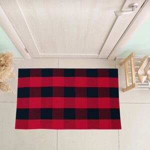 Piccocasa Cotton Checkered Plaid Floor Area Rug Runner Carpet Indoor Doormat 35.4\"X23.6\ Piccocasa Cotton Checkered Plaid Floor Area Rug Runner Carpet Indoor Doormat 35.4\"X23.6\