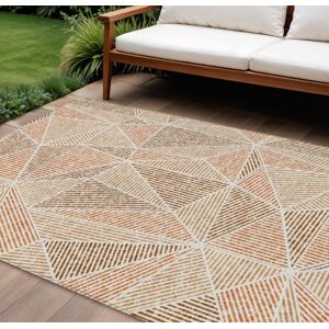 Homeroots.Co 9' X 12' Terra Cotta Beige And Salmon Geometric Washable Indoor Outdoor Area Rug Homeroots.Co 9' X 12' Terra Cotta Beige And Salmon Geometric Washable Indoor Outdoor Area Rug