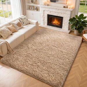Choshome Beige Rugs Living Room - Large Soft Fluffy Shaggy Rug For Bedroom - Mo Choshome Beige Rugs Living Room - Large Soft Fluffy Shaggy Rug For Bedroom - Mo