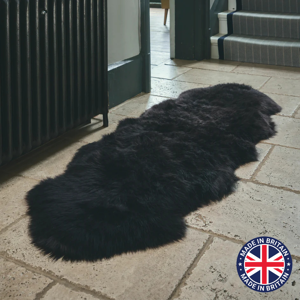 Lambland Large Super Size Double Black Uk Made Genuine Sheepskin Rug Luxury Hide Skin Lambland Large Super Size Double Black Uk Made Genuine Sheepskin Rug Luxury Hide Skin