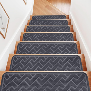 Does Not Apply Carpet Stair Treads Non Slip For Wooden Steps, 20.3 X 76 Cm (15-Pack) Carpet Sta Does Not Apply Carpet Stair Treads Non Slip For Wooden Steps, 20.3 X 76 Cm (15-Pack) Carpet Sta