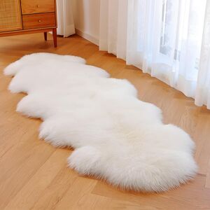 Twirush Fluffy Faux Sheepskin Rug, Shaggy Rugs, 60 X 180 Cm White Fluffy Rug Washable F Twirush Fluffy Faux Sheepskin Rug, Shaggy Rugs, 60 X 180 Cm White Fluffy Rug Washable F