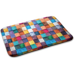 Decormat Washable Soft Non Slip Rug Carpet Bedroom Colorful Wooden Cubes 75cm X 45cm Decormat Washable Soft Non Slip Rug Carpet Bedroom Colorful Wooden Cubes 75cm X 45cm