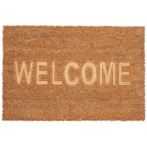 Relaxdays Welcome Print Mat Coir Natural Coconut Fibres Doormat Non-Slip 60x40cm Indoors Relaxdays Welcome Print Mat Coir Natural Coconut Fibres Doormat Non-Slip 60x40cm Indoors