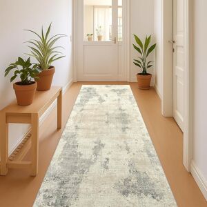 Soanny Runner Rug, 60x180cm Abstract Low Pile Carpet, Non Slip Washable Area Mat For B Soanny Runner Rug, 60x180cm Abstract Low Pile Carpet, Non Slip Washable Area Mat For B