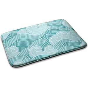 Decormat Carpet Non Slip Floor Rug Soft Bedroom Non Slip Japanese Waves 75cm X 45cm Decormat Carpet Non Slip Floor Rug Soft Bedroom Non Slip Japanese Waves 75cm X 45cm