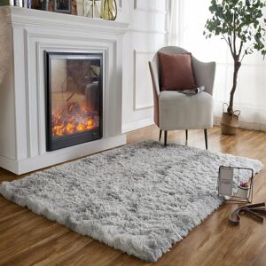 Obundi Grey Tie-Dye Fluffy Small Rug,Soft Warm Childrens Room,Bedroom Bedside Carpet D Obundi Grey Tie-Dye Fluffy Small Rug,Soft Warm Childrens Room,Bedroom Bedside Carpet D
