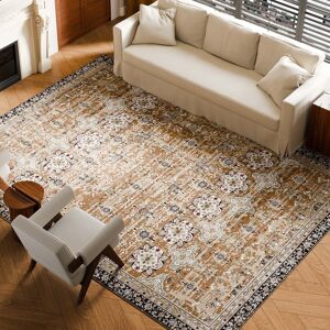 Vevor Large Area Rug 9 X 12 Ft Anti-Skid Indoor Floor Mat Vintage Brown Green Vevor Large Area Rug 9 X 12 Ft Anti-Skid Indoor Floor Mat Vintage Brown Green