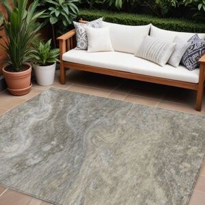 Homeroots.Co 9' X 12' Taupe Beige And Ivory Abstract Washable Indoor Outdoor Area Rug Homeroots.Co 9' X 12' Taupe Beige And Ivory Abstract Washable Indoor Outdoor Area Rug