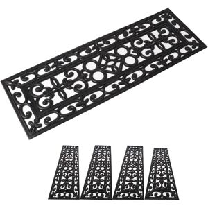 Tonchean Rubber Stair Mats 5 Pcs Garden Step Mats Step Treads 75x25cm Outdoor & Tonchean Rubber Stair Mats 5 Pcs Garden Step Mats Step Treads 75x25cm Outdoor &