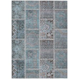 Homeroots.Co 8' X 10' Teal Blue Aqua And Beige Patchwork Washable Indoor Outdoor Area Rug Homeroots.Co 8' X 10' Teal Blue Aqua And Beige Patchwork Washable Indoor Outdoor Area Rug
