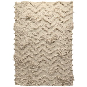 Wsg Agra Wool Rug Beige Chevron Waves Rectangular Shaped - 120 X 170cm Wsg Agra Wool Rug Beige Chevron Waves Rectangular Shaped - 120 X 170cm