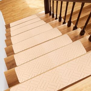 Weskjer 15 Pack Stair Carpet Treads, 76x20cm Stair Runner With Reusable Adhesive, Washa Weskjer 15 Pack Stair Carpet Treads, 76x20cm Stair Runner With Reusable Adhesive, Washa