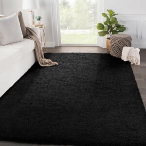 Soanny Living Room Area Rug, Black Small Soft Fluffy Shaggy Solid Carpet For Bedroom D Soanny Living Room Area Rug, Black Small Soft Fluffy Shaggy Solid Carpet For Bedroom D