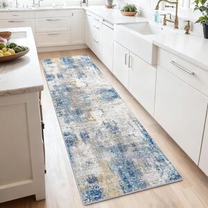 Soanny Runner Rug, 60x180 cm Abstract Low Pile Carpet, Non-Slip Washable Area Mat Fo Soanny Runner Rug, 60x180 cm Abstract Low Pile Carpet, Non-Slip Washable Area Mat Fo