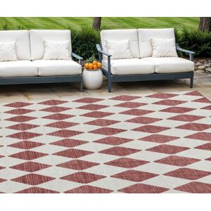 Homeroots.Co 9' X 12' Burgundy Geometric Washable Indoor Outdoor Area Rug Homeroots.Co 9' X 12' Burgundy Geometric Washable Indoor Outdoor Area Rug