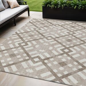 Homeroots.Co 8' X 10' Taupe Brown And Ivory Geometric Washable Indoor Outdoor Area Rug Homeroots.Co 8' X 10' Taupe Brown And Ivory Geometric Washable Indoor Outdoor Area Rug