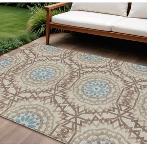 Homeroots.Co 9' X 12' Khaki Brown And Taupe Floral Medallion Washable Indoor Outdoor Area Rug Homeroots.Co 9' X 12' Khaki Brown And Taupe Floral Medallion Washable Indoor Outdoor Area Rug