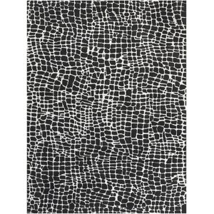 Beliani Modern Black White Polyester Cotton Rug - 300x400cm Beliani Modern Black White Polyester Cotton Rug - 300x400cm
