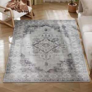 Homcom Rug Grey Flannel 170x120 Cm Soft Polyester Non-Slip Floral Washable 0.5cm Luxury Homcom Rug Grey Flannel 170x120 Cm Soft Polyester Non-Slip Floral Washable 0.5cm Luxury