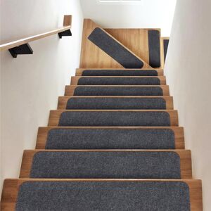 Hoquare 14pcs Carpet Stair Treads, Edging Non Slip Stair Mats, Step Runners Staircase P Hoquare 14pcs Carpet Stair Treads, Edging Non Slip Stair Mats, Step Runners Staircase P