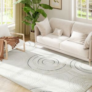 Homcom Swirl Pattern Washable Area Rug, Allergy-Friendly Floor Carpet, Cream Homcom Swirl Pattern Washable Area Rug, Allergy-Friendly Floor Carpet, Cream