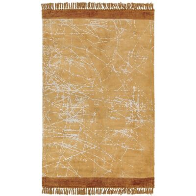 Beliani Orange Viscose Area Rug - Modern Glam Style Beliani Orange Viscose Area Rug - Modern Glam Style