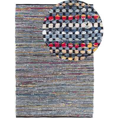 Beliani Cotton Rectangular Rug - Multi-colored Bohemian Style Beliani Cotton Rectangular Rug - Multi-colored Bohemian Style