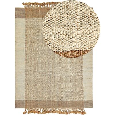 Beliani Jute Area Rug - Beige, 160x230cm, Handwoven Boho Style Beliani Jute Area Rug - Beige, 160x230cm, Handwoven Boho Style