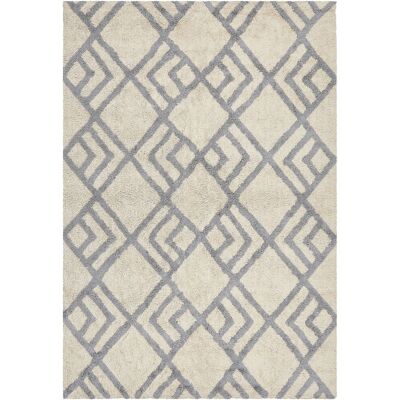 Beliani Cotton Beige and Grey Area Rug 140 x 200 cm - Rectangular Beliani Cotton Beige and Grey Area Rug 140 x 200 cm - Rectangular