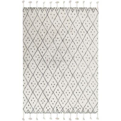 Beliani Cotton Rug - Geometric Pattern 160x230cm - Modern Oriental Style Beliani Cotton Rug - Geometric Pattern 160x230cm - Modern Oriental Style