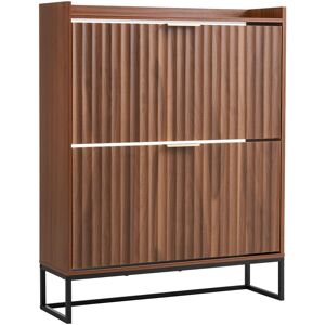 Vevor Shoe Cabinet With 2 Flip Drawers Mid-Century Fluted Shoes Storage Cabinet Vevor Shoe Cabinet With 2 Flip Drawers Mid-Century Fluted Shoes Storage Cabinet