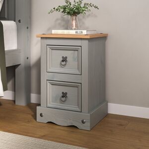 Corona Grey Bedside Cabinet 2 Drawer Bedroom Drawers Side Table Nightstand Wax Corona Grey Bedside Cabinet 2 Drawer Bedroom Drawers Side Table Nightstand Wax