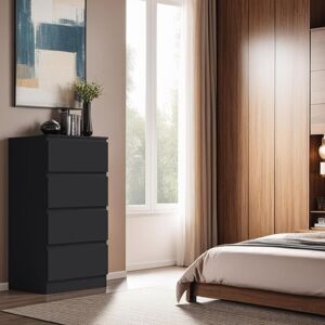 Fwstyle Black 4 Drawer Chest Of Drawers Bedside Matt Bedroom Storage Furniture Fwstyle Black 4 Drawer Chest Of Drawers Bedside Matt Bedroom Storage Furniture