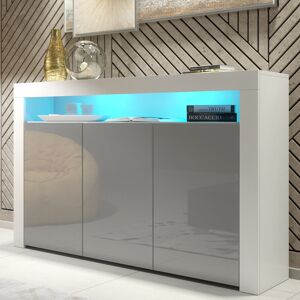 Olivia Furniture 155cm Tv Unit Sideboard Cabinet High Gloss Grey Doors & Cupboard Free Led Olivia Furniture 155cm Tv Unit Sideboard Cabinet High Gloss Grey Doors & Cupboard Free Led