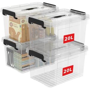 Cetomo 20l*4 Storage Boxes, Carry Plastic Storage Box With Lids, Organizing Con Cetomo 20l*4 Storage Boxes, Carry Plastic Storage Box With Lids, Organizing Con