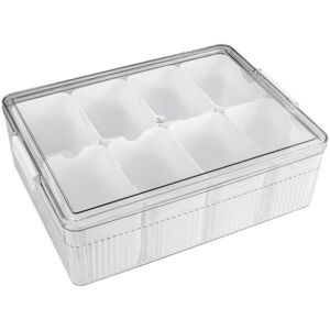 Snackle Box - Divided Serving Tray With Lid - Charcuterie Container For8835 Snackle Box - Divided Serving Tray With Lid - Charcuterie Container For8835
