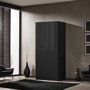 Fwstyle 2 Door Wardrobe Bedroom Furniture Black Gloss Scandinavian Push To Open Design Fwstyle 2 Door Wardrobe Bedroom Furniture Black Gloss Scandinavian Push To Open Design