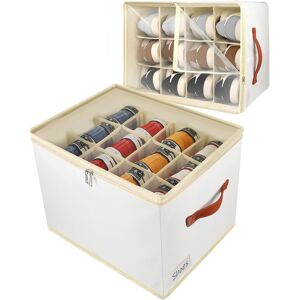 Patinao 2 Pack Shoe Storage Box Organiser For Closet - 24 Cell Space Saver Shoes Patinao 2 Pack Shoe Storage Box Organiser For Closet - 24 Cell Space Saver Shoes