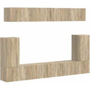 Vidaxl Tv Cabinet Set Wall-Mounted 5 Pcs Sonoma Oak Engineered Wood, Living Room Vidaxl Tv Cabinet Set Wall-Mounted 5 Pcs Sonoma Oak Engineered Wood, Living Room