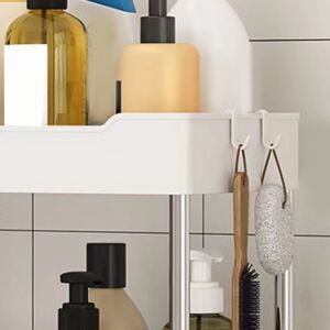 White Slim Storage Cart Bathroom Organizer Mobile Shelving Unit Rolling Uti Tu White Slim Storage Cart Bathroom Organizer Mobile Shelving Unit Rolling Uti Tu