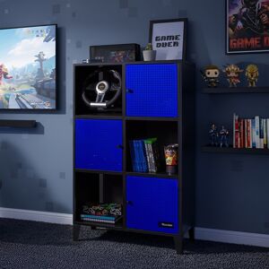 X Rocker Mesh-Tek 6 Cube Storage Cabinet Tall Shelving Unit Black Blue Clearance X Rocker Mesh-Tek 6 Cube Storage Cabinet Tall Shelving Unit Black Blue Clearance