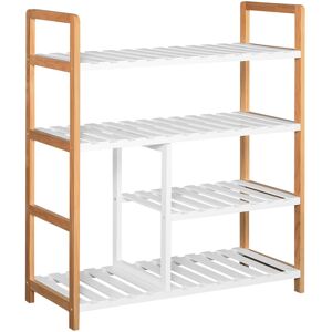 Homcom 4-Tier Shoe Rack Simple Home Storage W/ Wood Frame Boot Compartment Home Homcom 4-Tier Shoe Rack Simple Home Storage W/ Wood Frame Boot Compartment Home
