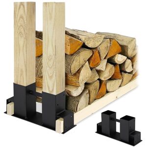 Relaxdays 4x Firewood Stacking Aid, Wood Storage, Log Rack, Firewood Holder, Stack Support Relaxdays 4x Firewood Stacking Aid, Wood Storage, Log Rack, Firewood Holder, Stack Support