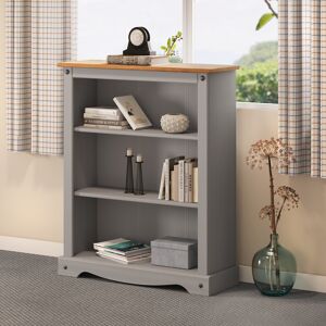 Corona Bookcase Grey Wax Small 3 Shelf Unit Solid Pine By Mercers Furniture® Corona Bookcase Grey Wax Small 3 Shelf Unit Solid Pine By Mercers Furniture®