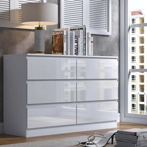Fwstyle 6 Drawer Chest Of Drawers Modern Bedroom Furniture Handleless Design White Gloss Fwstyle 6 Drawer Chest Of Drawers Modern Bedroom Furniture Handleless Design White Gloss