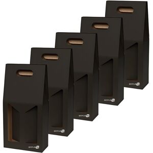 Simpletek 5x Black Gift Box For 2 Bottles Of Wine Oil With Window Simpletek 5x Black Gift Box For 2 Bottles Of Wine Oil With Window