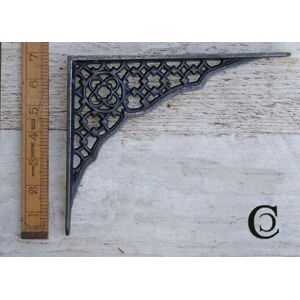 Black Country Metalworks Black Iron Blacksmiths Lattice Shelf Bracket - 180mm X 220mm Black Country Metalworks Black Iron Blacksmiths Lattice Shelf Bracket - 180mm X 220mm
