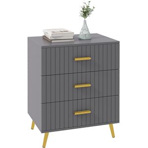Homcom Bedroom Chest Of Drawers, 3-Drawer Dresser With Aluminium Legs Homcom Bedroom Chest Of Drawers, 3-Drawer Dresser With Aluminium Legs